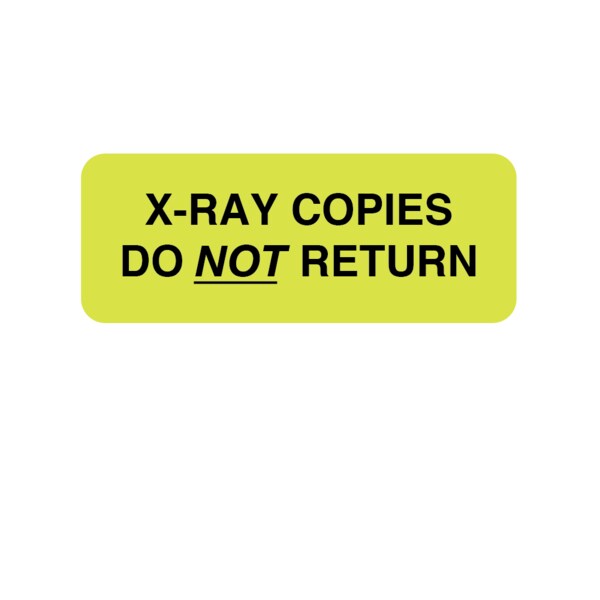 Nevs INFO Labels -X-Ray Copies Do Not Return 5/16" x 1-1/4" Flr Chart w/Blk X-4389 - main